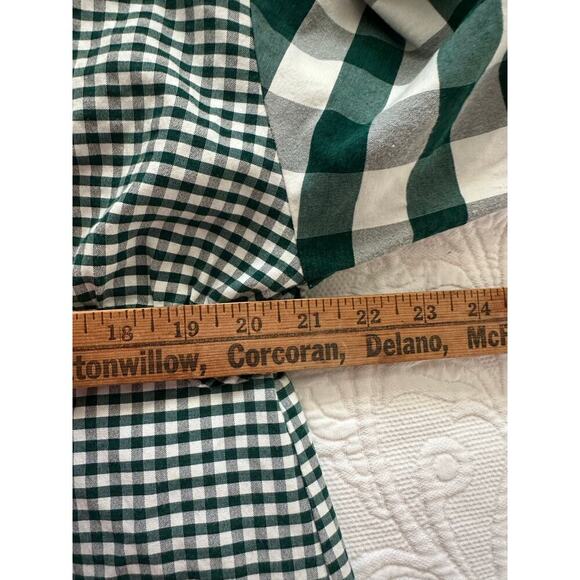 Zara Trafaluc Colection Women's Green White Checked Print Blouse Top Size L - Picture 10 of 11